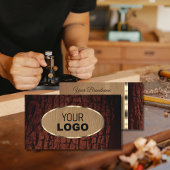 Natürliches Baumkornbrotkorn Oval Gold Border Logo Visitenkarte