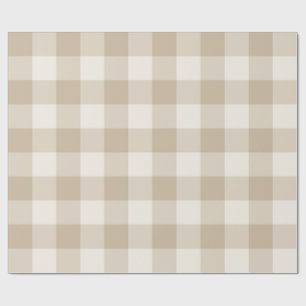Natürliches Beige großes Buffalo-Karo Gingham Geschenkpapier