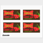 Natürliches Bio | Cherry Jam | Handgefertigte Marm Rechteckiger Aufkleber (Blatt)