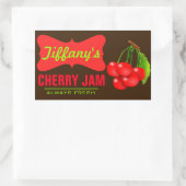 Natürliches Bio | Cherry Jam | Handgefertigte Marm Rechteckiger Aufkleber (Tasche)