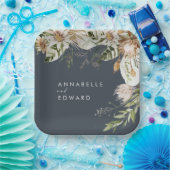 Natürliches bohemianisches, modernes, elegantes Bl Pappteller (Party)