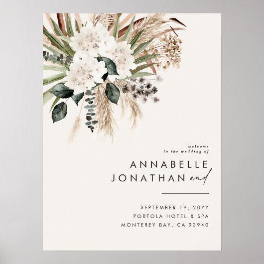 Natürliches bohemianisches, modernes, elegantes Bl Poster (Vorne)