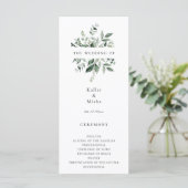 Natürliches botanisches Grün-Hochzeitsprogramm Programm (Stehend Vorderseite)