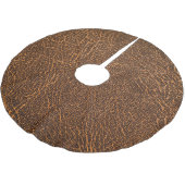 Natürliches braunes Leder: Texturierter Hintergrun Polyester Weihnachtsbaumdecke (Schrägansicht)