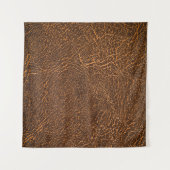 Natürliches braunes Leder: Texturierter Hintergrun Wandteppich (Vorderseite (Horizontal))