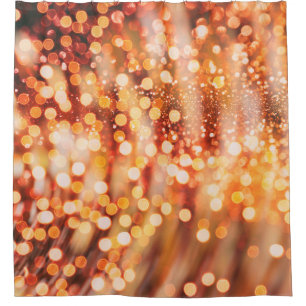 Natürliches Bukett und helle goldene Lichter Duschvorhang