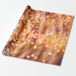 Natürliches Bukett und helle goldene Lichter Geschenkpapier