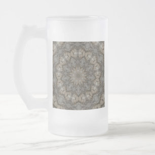 Natürliches Erdtöne-Mandala-Muster Mattglas Bierglas