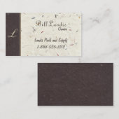 Natürliches gepresstes Papier - Creme und Brown Visitenkarte (Vorne/Hinten)