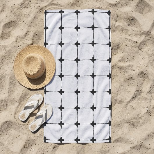Natürliches Gitter von Weiß Strandtuch