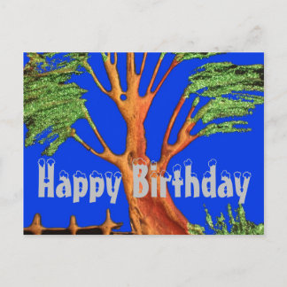 Natürliches Glück zum Geburtstag farbenfrohe blaue Postkarte