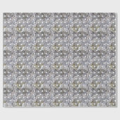 Natürliches graues Steinmosaik, Blume des Lebens Geschenkpapier (Flach)