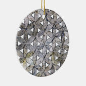 Natürliches graues Steinmosaik, Blume des Lebens Keramik Ornament (Rechts)