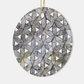 Natürliches graues Steinmosaik, Blume des Lebens Keramik Ornament (Links)