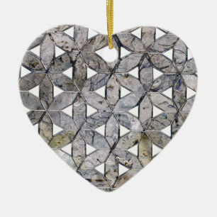 Natürliches graues Steinmosaik, Blume des Lebens Keramik Ornament