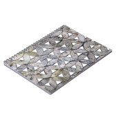 Natürliches graues Steinmosaik, Blume des Lebens Notizblock (Linke Seite)