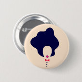 natürliches Haarkunst-Button Button (Vorne & Hinten)