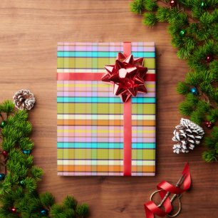 Natürliches Kariertes F Geschenkpapier