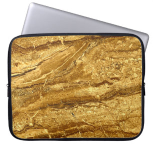 Natürliches Muster aus Goldmarmor Laptopschutzhülle