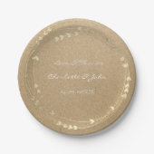 Natürliches Öko Kraft Foxier Gold Kranz Herz Pappteller (Vorderseite)