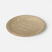 Natürliches Öko Kraft Foxier Gold Kranz Herz Pappteller (Schrägansicht)