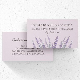 Natürliches Öko-Organisches Lavendel-Wasserfarben- Visitenkarte