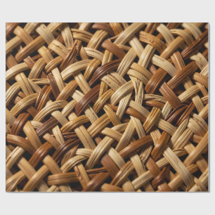 Natürliches Rattan-Flechtmuster-Textur Geschenkpapier