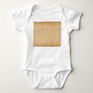 Natürliches Sacktuch, texturierter Hintergrund. Baby Strampler