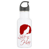 Natürliches Schwarzes Haar | Liebe ist im Haar Edelstahlflasche (Vorderseite)