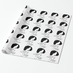 Natürliches Schwarzes Haar Liebe ist im Haar Geschenkpapier