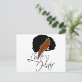 Natürliches Schwarzes Haar | Liebe ist im Haar Postkarte (Stehend Vorderseite)