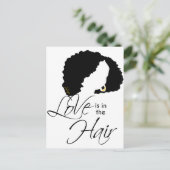 Natürliches Schwarzes Haar | Liebe ist im Haar Postkarte (Stehend Vorderseite)