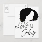Natürliches Schwarzes Haar | Liebe ist im Haar Postkarte (Vorne/Hinten)