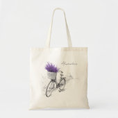 Natürliches Sketch-Bike mit Lavendel-Charme Tragetasche (Vorne)