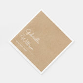 Natürliches Skript Rustik Kraft Serviette (Ecke)