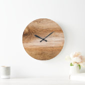 Natürliches Tannenholz: texturierte Oberfläche Große Wanduhr (Zuhause)