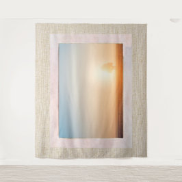 Natürliches Texturfenster mit Ansicht Wandteppich