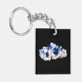 Natürliches, transparentes Tiefblau Schlüsselanhänger (Vorderseite links)