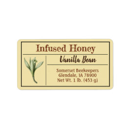 Natürliches Vanilla-Honigprodukt Adressaufkleber