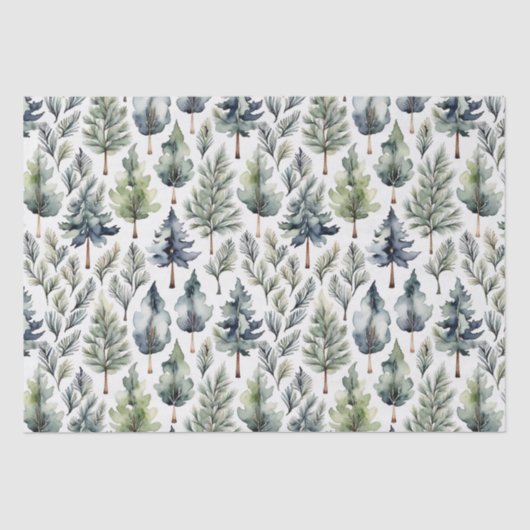 Natürliches Weihnachtsbaum und Wasserfarbengewebe Seidenpapier (Vorderseite)