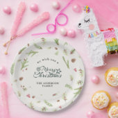 Natürliches Weihnachtsminimales elegantes botanisc Pappteller (Party)