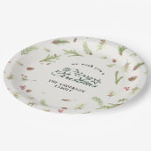 Natürliches Weihnachtsminimales elegantes botanisc Pappteller (Schrägansicht)