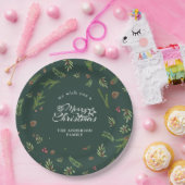 Natürliches Weihnachtsminimales elegantes botanisc Pappteller (Party)