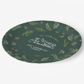 Natürliches Weihnachtsminimales elegantes botanisc Pappteller (Schrägansicht)