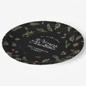 Natürliches Weihnachtsminimales elegantes botanisc Pappteller (Schrägansicht)