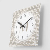 Natürliches | weißes griechisches quadratische wanduhr (Winkel)