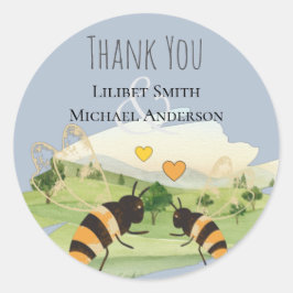 Naturliebhaber Die Bienen auf dem Lande Hochzeit Runder Aufkleber