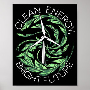 Naturliebhaber Erdtage Saubere Energie Windmühle Poster