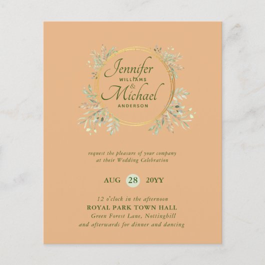 Naturliebhaber Hochzeit Foral Greenerie Rustic Boh (Vorderseite)