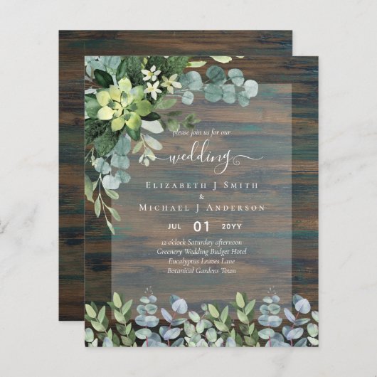 Naturliebhaber Hochzeit Foral Greenerie Rustic Boh (Vorne/Hinten)